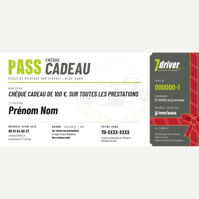 Chèque cadeau 7'Driver