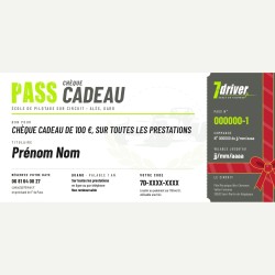 Chèque cadeau 7'Driver de 50 à 200 €, valable 1 an sur toutes les prestations